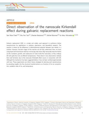 Direct Observation of the Nanoscale Kirkendall Effect During Galvanic Replacement Reactions