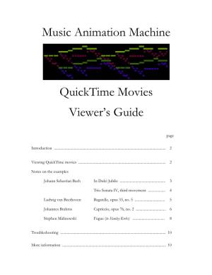 Music Animation Machine Quicktime Movies Viewer's Guide