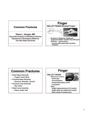Common Fractures Finger Finger