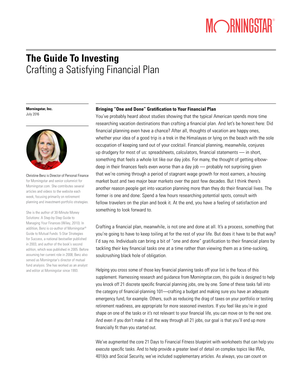 The Guide to Investing Crafting a Satisfying Financial Plan
