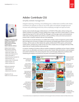Adobe Contribute CS5 What's