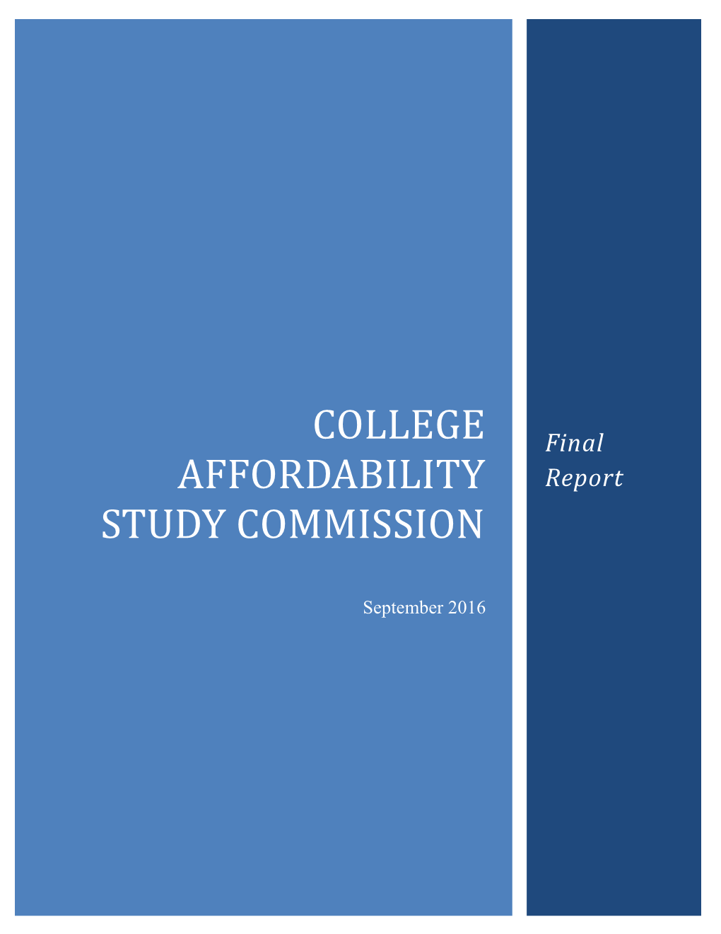 Final Report of the College Affordability Study Commission