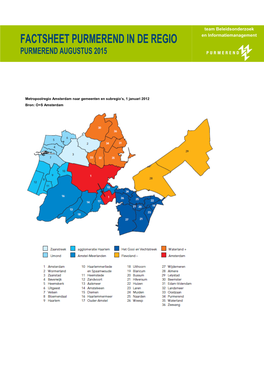 Factsheet Purmerend in De Regio Purmerend Augustus 2015