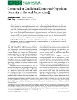 Opposition Dynamics in Electoral Autocracies
