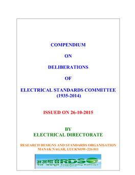 Compendium on Deliberations of Electrical Standards Committee