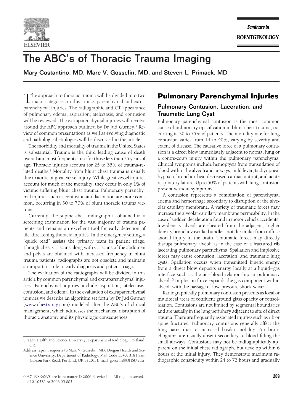 The ABC's Of Thoracic Trauma Imaging - DocsLib