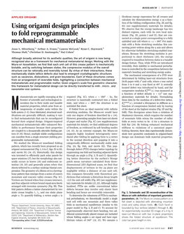 Using Origami Design Principles to Fold Reprogrammable Mechanical Metamaterials Jesse L