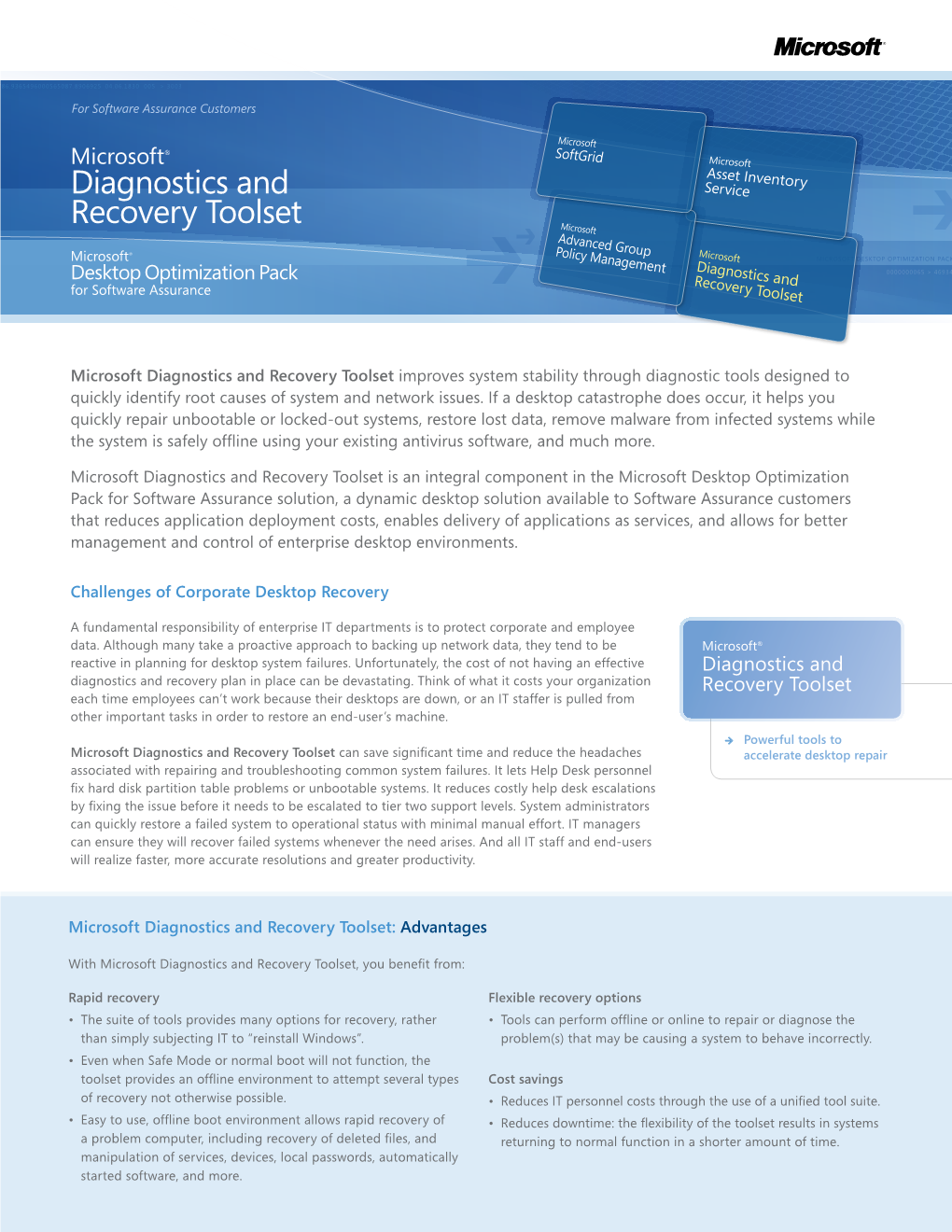 Diagnostics and Recovery Toolset