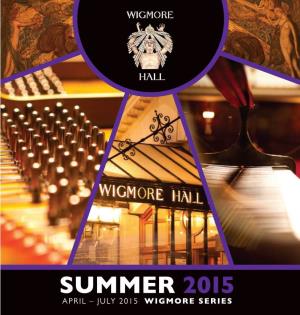 Wigmore Hall Summer Brochure 2015