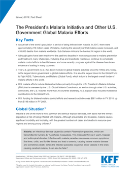 The President's Malaria Initiative and Other U.S. Government Global Malaria Efforts