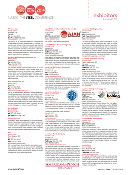 NASCC 2014 Exhibitor Listing