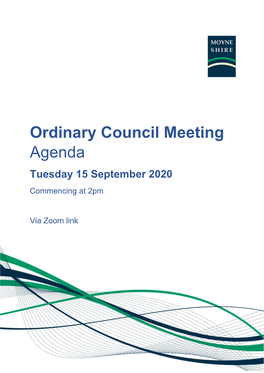 Ordinary Council Meeting Agenda Tuesday 15 September 2020 Commencing at 2Pm