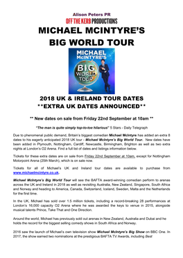 Michael Mcintyre's Big World Tour