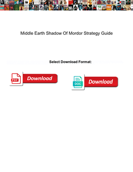 Middle Earth Shadow of Mordor Strategy Guide