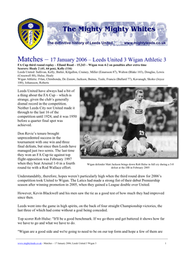 Matches – 17 January 2006 – Leeds United 3 Wigan Athletic 3