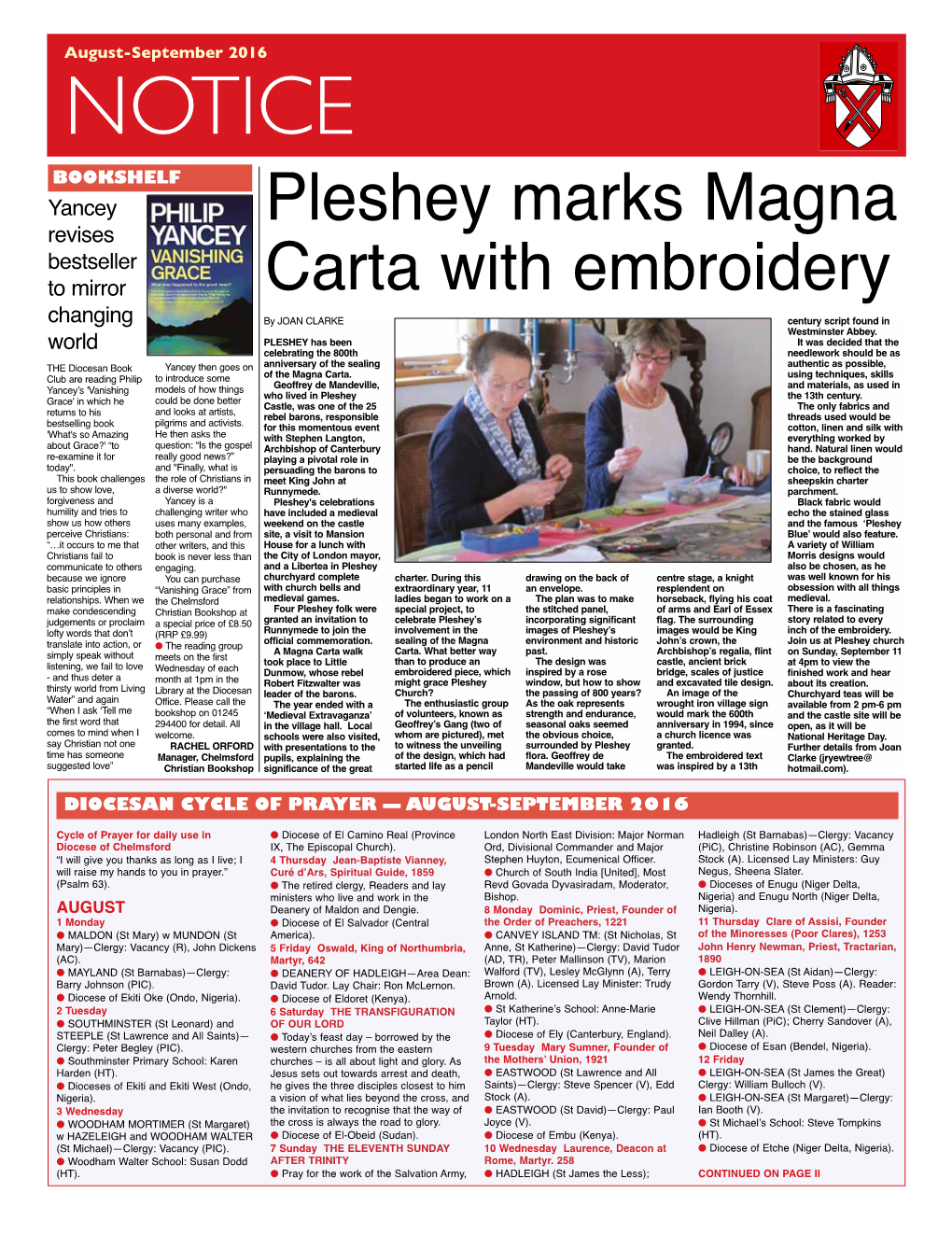 Pleshey Marks Magna Carta with Embroidery