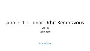 Lunar Orbit Rendezvous INST 154 Apollo at 50