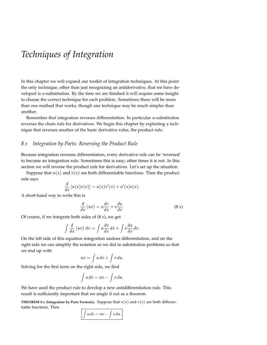 Techniques of Integration