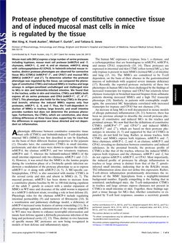 Protease Phenotype of Constitutive Connective Tissue and of Induced Mucosal Mast Cells in Mice Is Regulated by the Tissue