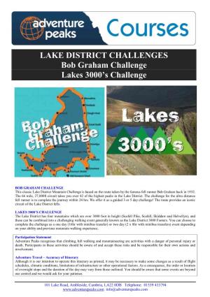 LAKE DISTRICT CHALLENGES Bob Graham Challenge Lakes 3000'S