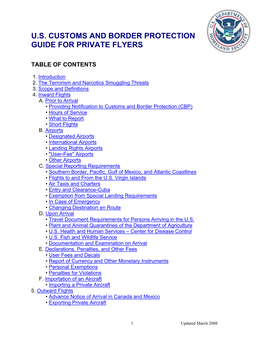 US Customs and Border Protection Guide for Private Flyers