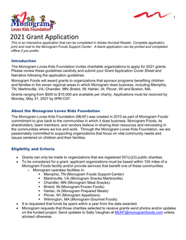 2021 Grant Application