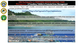 Adoption of Ridge to Reef Approach in Project Implementation