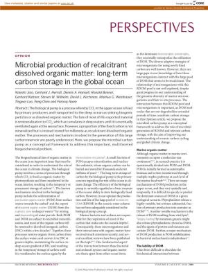 Microbial Production of Recalcitrant Dissolved Organic Matter