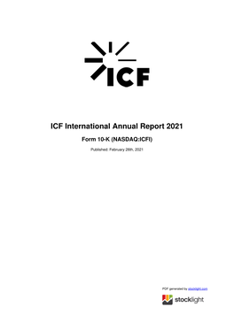 ICF International Annual Report 2021