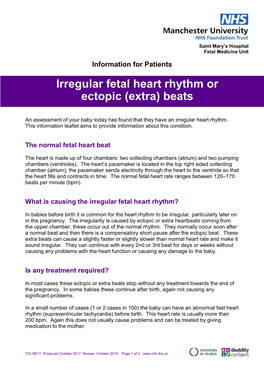 Irregular Fetal Heart Rhythm Or Ectopic (Extra) Beats