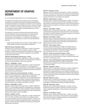 Department of Graphic Design 1