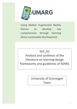 IO2 A2 Analysis and Synthesis of the Literature on Learning Design