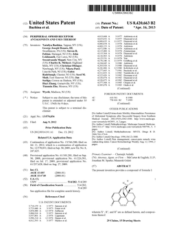United States Patent (10) Patent No.: US 8.420,663 B2 Bazhina Et Al