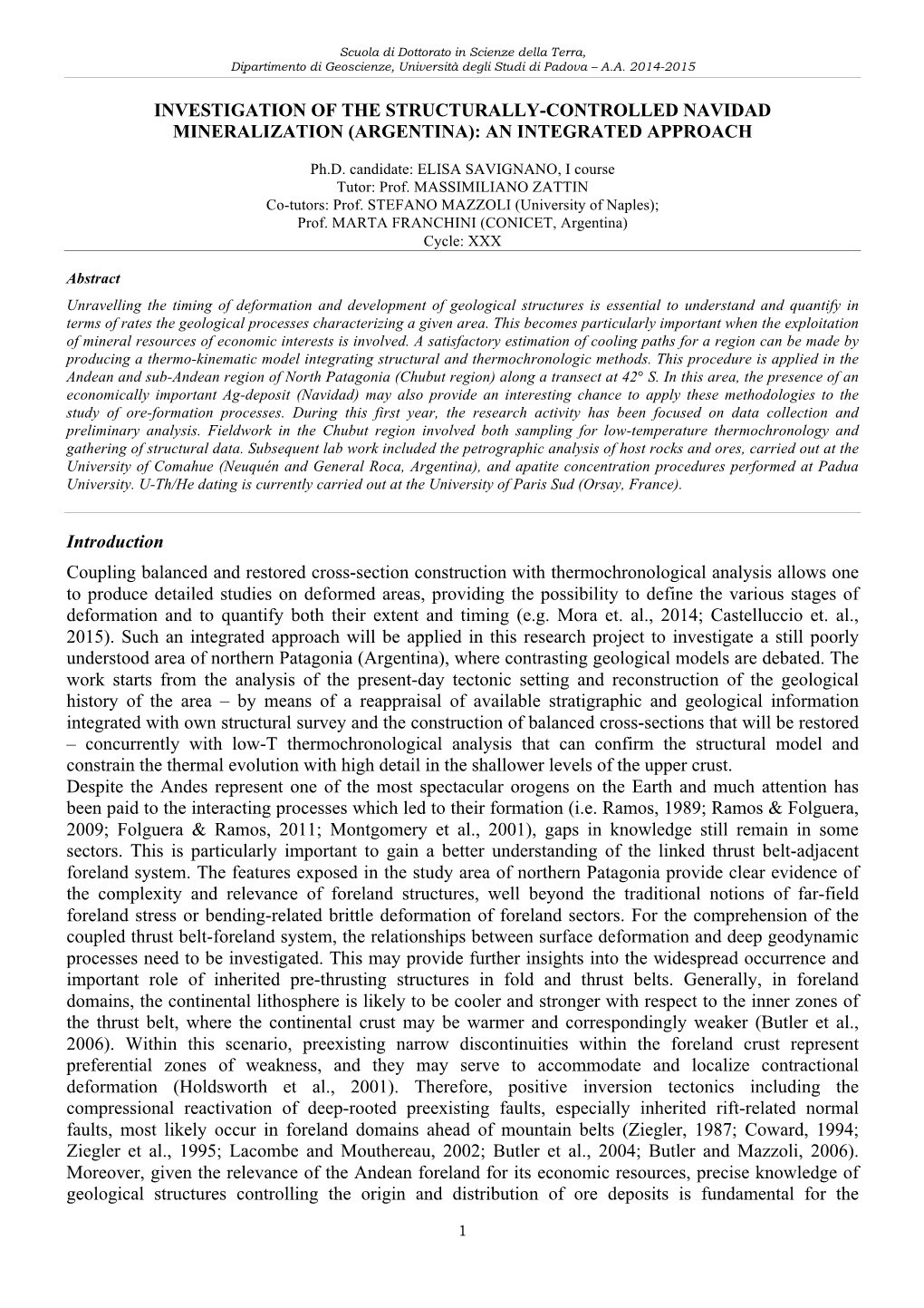 Investigation of the Structurally-Controlled Navidad Mineralization (Argentina): an Integrated Approach