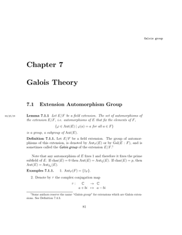 Chapter 7 Galois Theory