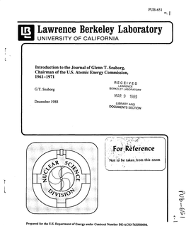 Lawrence Berkeley Laboratory UNIVERSITY of CALIFORNIA R I
