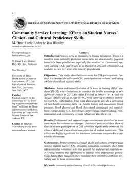 Effects on Student Nurses' Clinical and Cultural Proficiency Skills