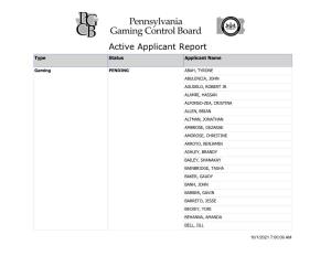 Active Applicant Report Type Status Applicant Name