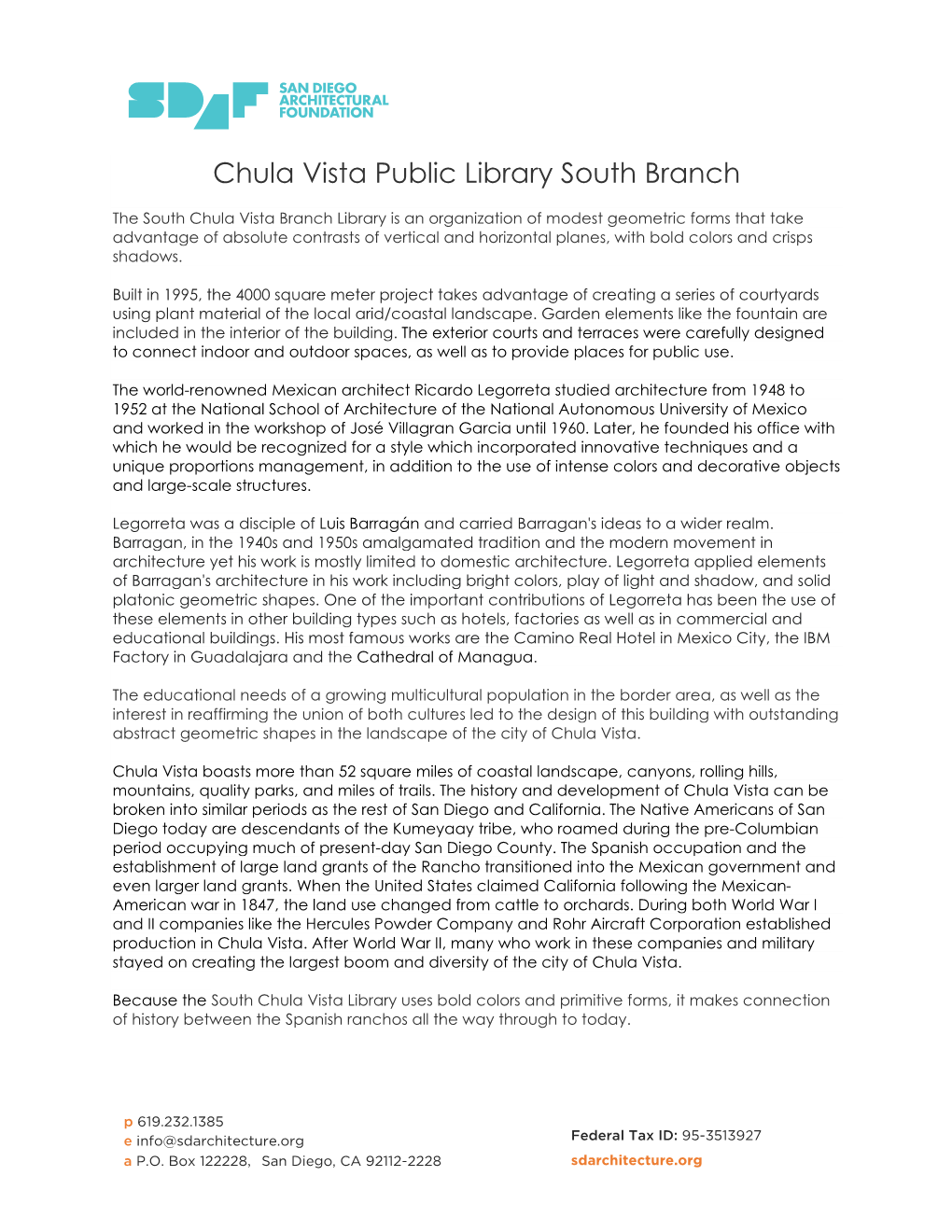 History of the Chula Vista Library South