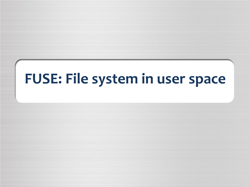 Introduction to File System