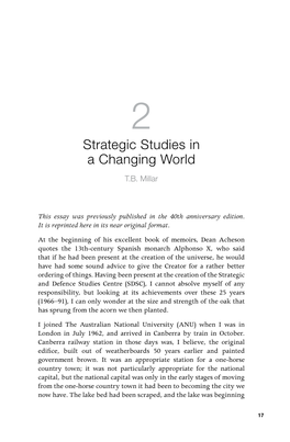 Strategic Studies in a Changing World T.B