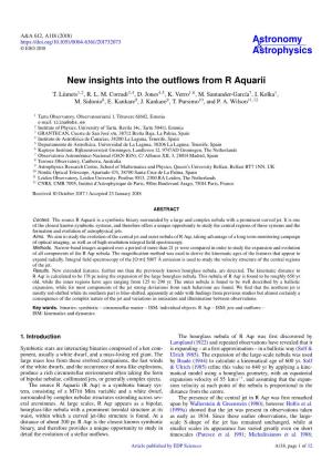 New Insights Into the Outflows from R Aquarii