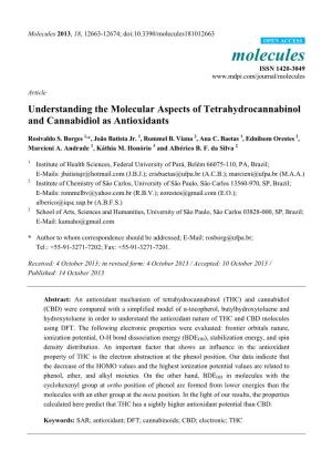 Understanding the Molecular Aspects of Tetrahydrocannabinol and Cannabidiol As Antioxidants