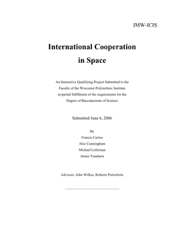 International Cooperation in Space (ICIS)