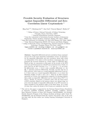 Provable Security Evaluation of Structures Against Impossible Diﬀerential and Zero Correlation Linear Cryptanalysis ⋆