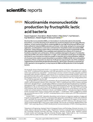 Nicotinamide Mononucleotide Production by Fructophilic Lactic Acid