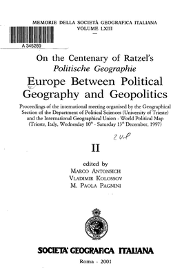 Europe Between Political Geography and Geopolitics II