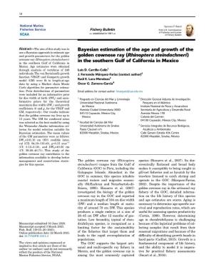 Bayesian Estimation of the Age and Growth of the Golden Cownose Ray