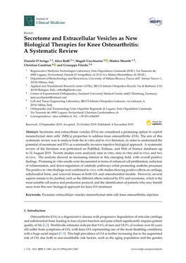 Secretome and Extracellular Vesicles As New Biological Therapies for Knee Osteoarthritis: a Systematic Review