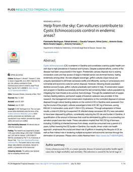 Can Vultures Contribute to Cystic Echinococcosis Control in Endemic Areas?